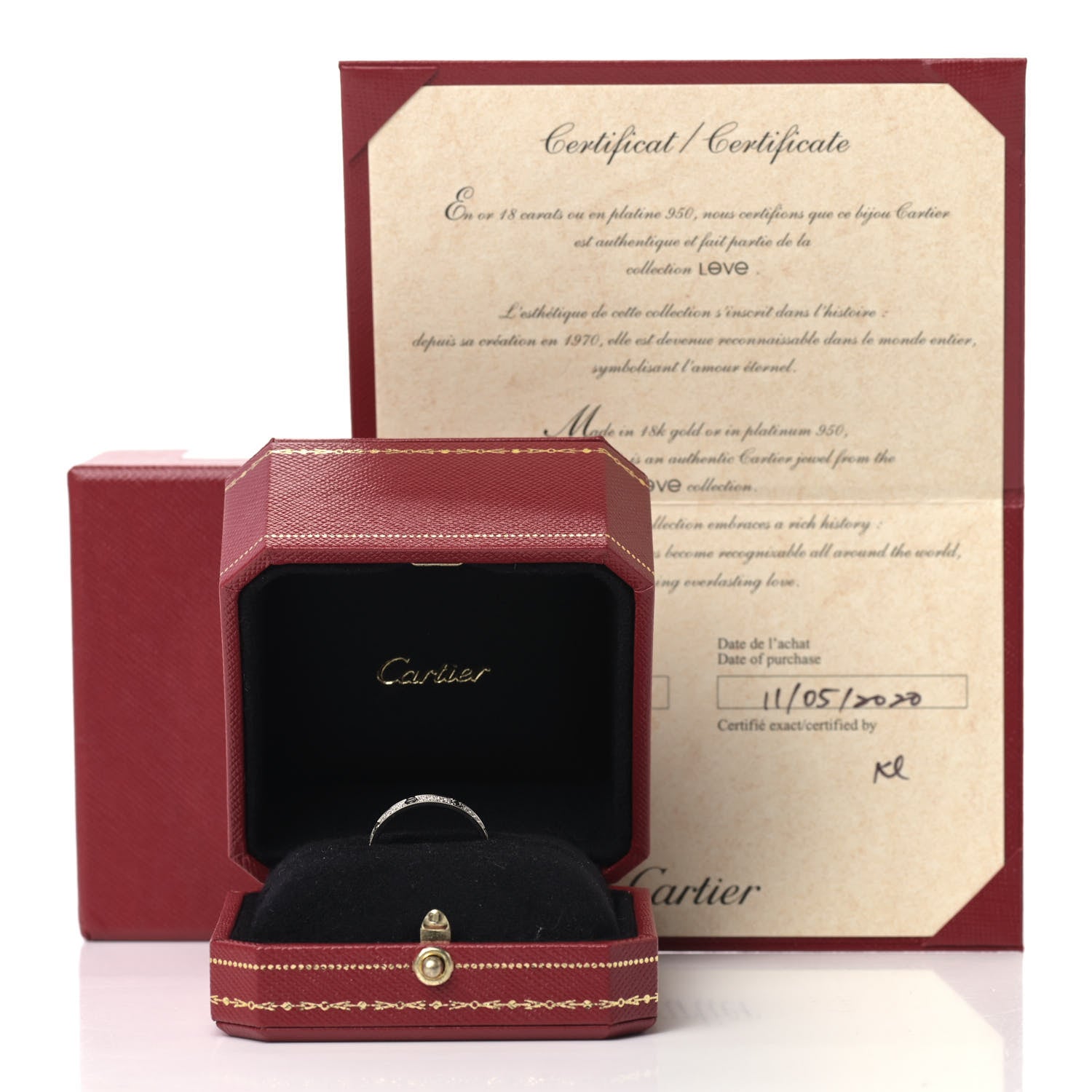 Cartier 18K White Gold Diamond 2.6mm LOVE Paved Band Ring 58 8.5 6 of 6