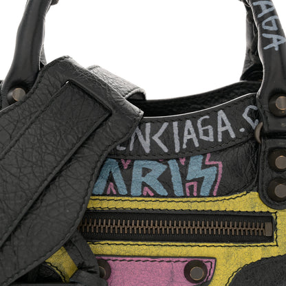 Balenciaga Agneau Arena Graffiti All Over Classic Hardware Mini City Black Multicolor 9 of 12