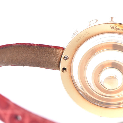 Chopard 18K Yellow Gold Alligator Diamond Happy Spirit Bracelet Red 6 of 10