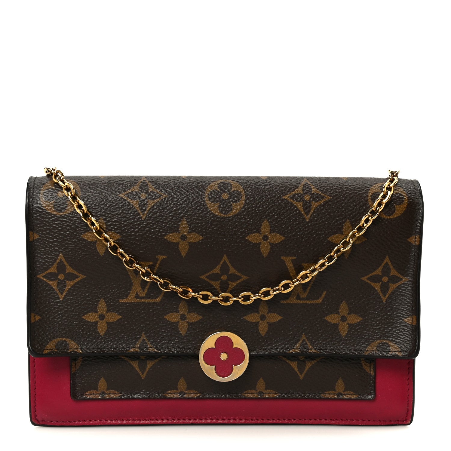 Louis Vuitton Monogram Flore Chain Wallet Fuchsia 1 of 8