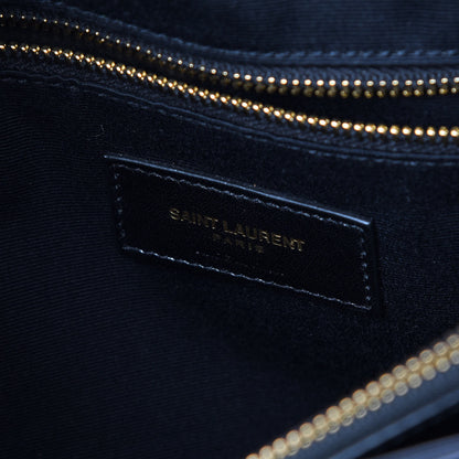 Saint Laurent Calfskin Y Quilted Monogram Medium Loulou Chain Satchel Black 10 of 11