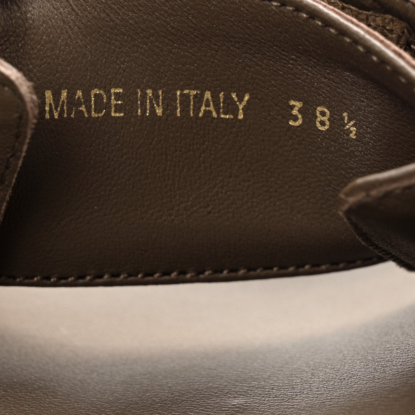 Nappa Logo Velcro Strap Slide Sandals 38.5 Cacao