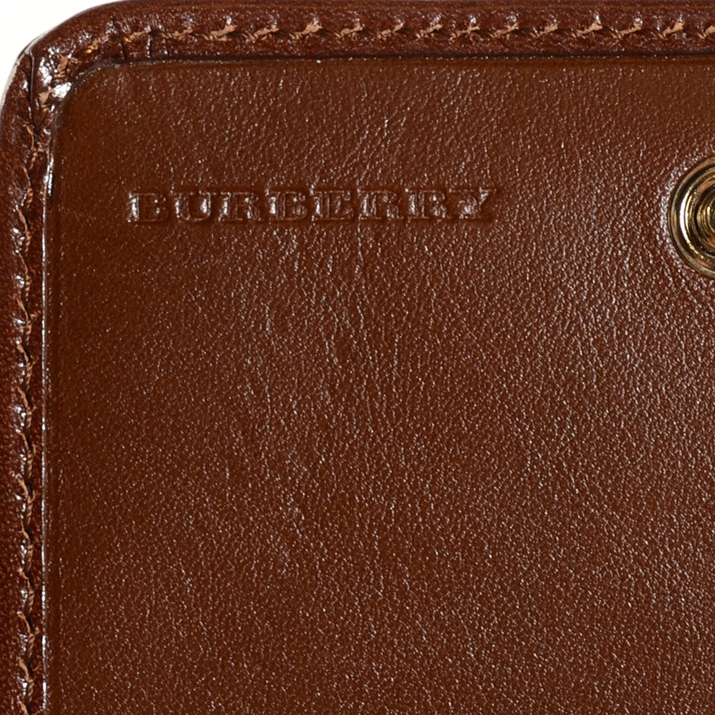 Bridle Calfskin House Check Medium Leighton Wallet Dark Tan