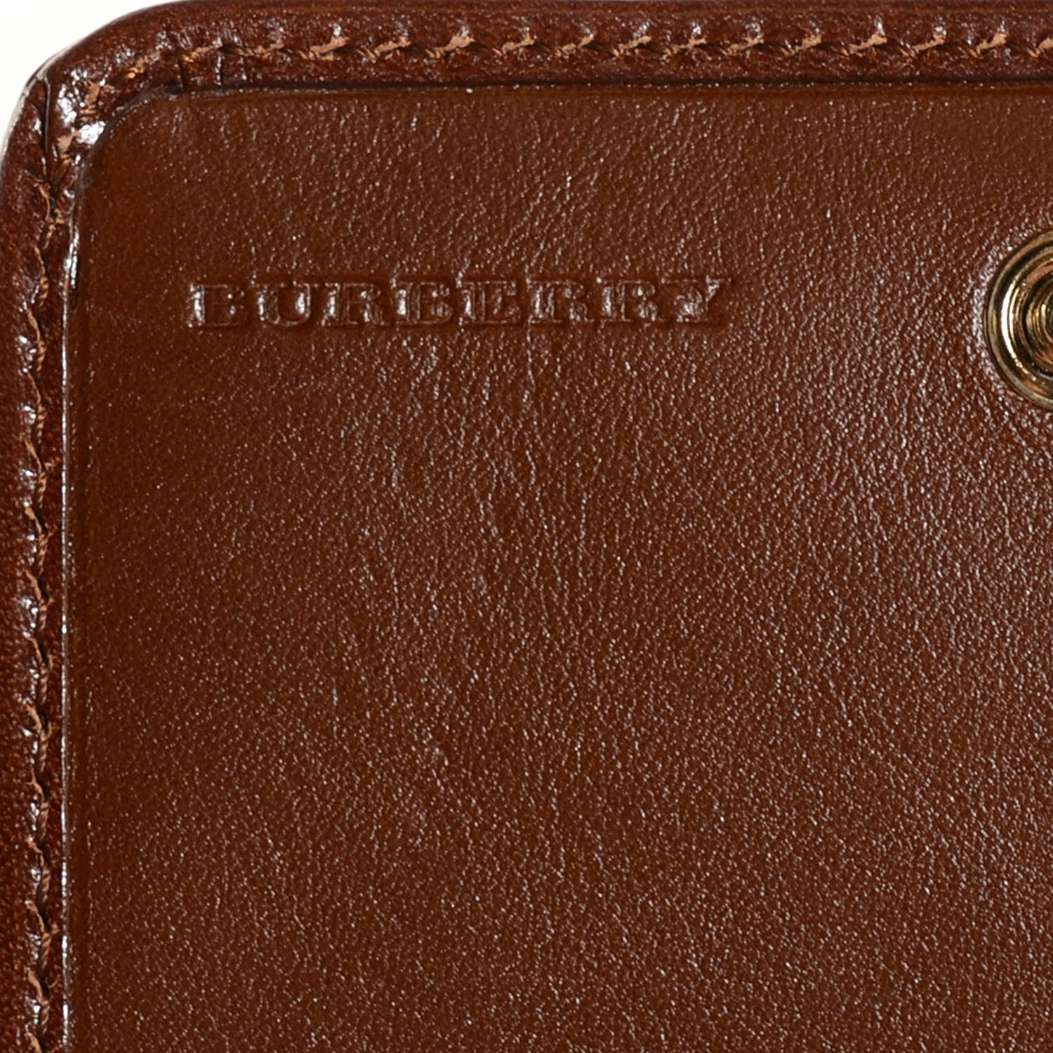 Burberry Bridle Calfskin House Check Medium Leighton Wallet Dark Tan 7 of 9