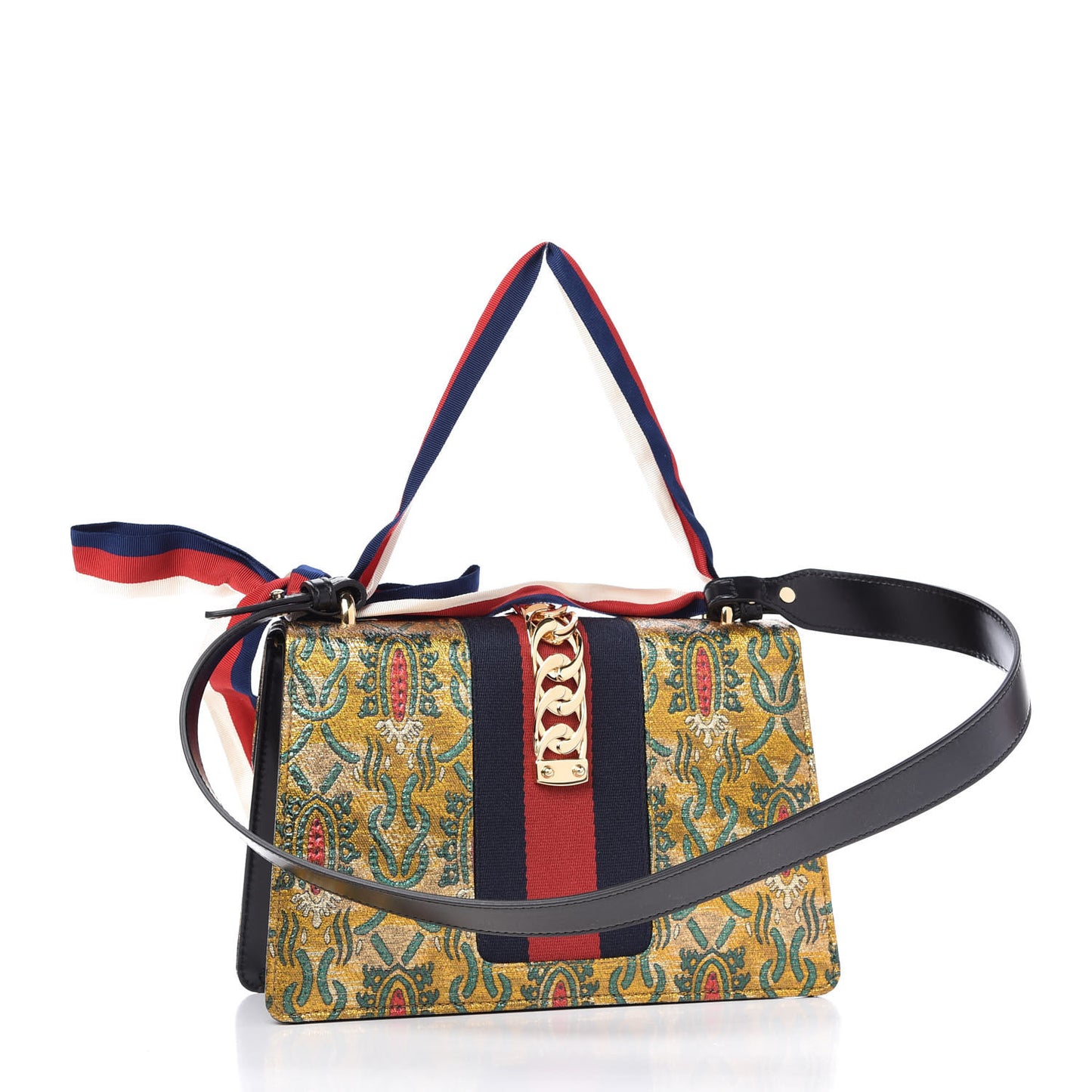 Iridescent Brocade Small Sylvie Shoulder Bag Gold