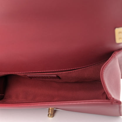 Chanel Calfskin Medium Boy Logo Top Handle Flap Red 4 of 4