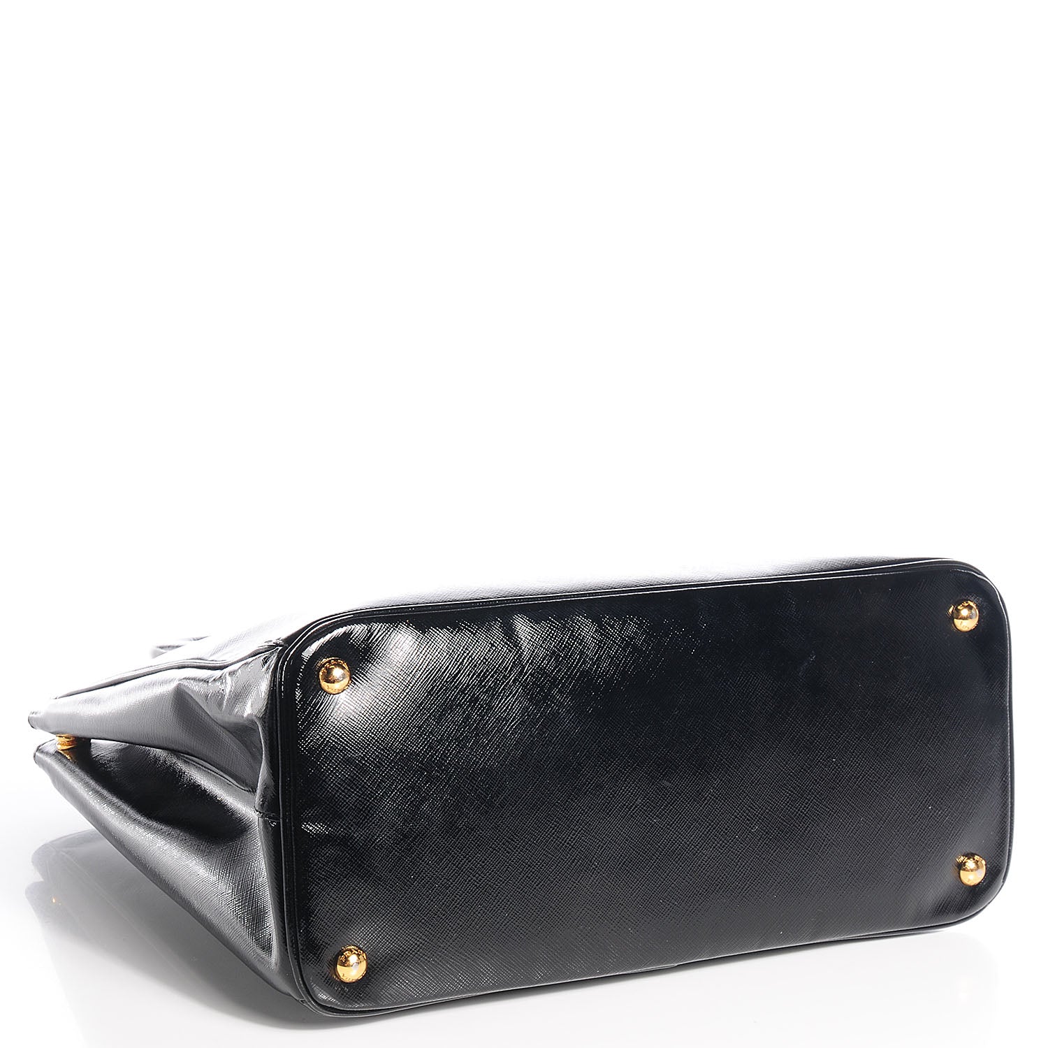 Prada Saffiano Vernice Parabole Tote Black 4 of 10