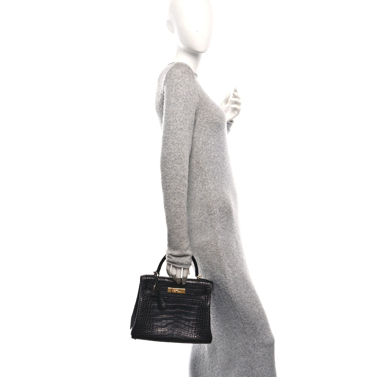Hermes Matte Alligator Kelly Retourne 28 Black 2 of 11