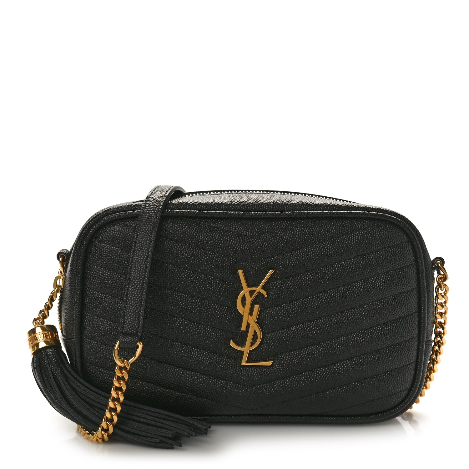 Saint Laurent Grain De Poudre Matelasse Monogram Mini Lou Camera Bag Black 1 of 10