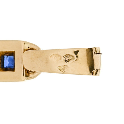 Cartier 18K Yellow Gold Blue Sapphire Ruby Emerald Byzantine Cross Pendant 5 of 6