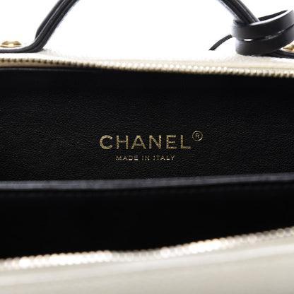 Chanel Caviar Quilted Small CC Filigree Vanity Case White Black 8 of 9