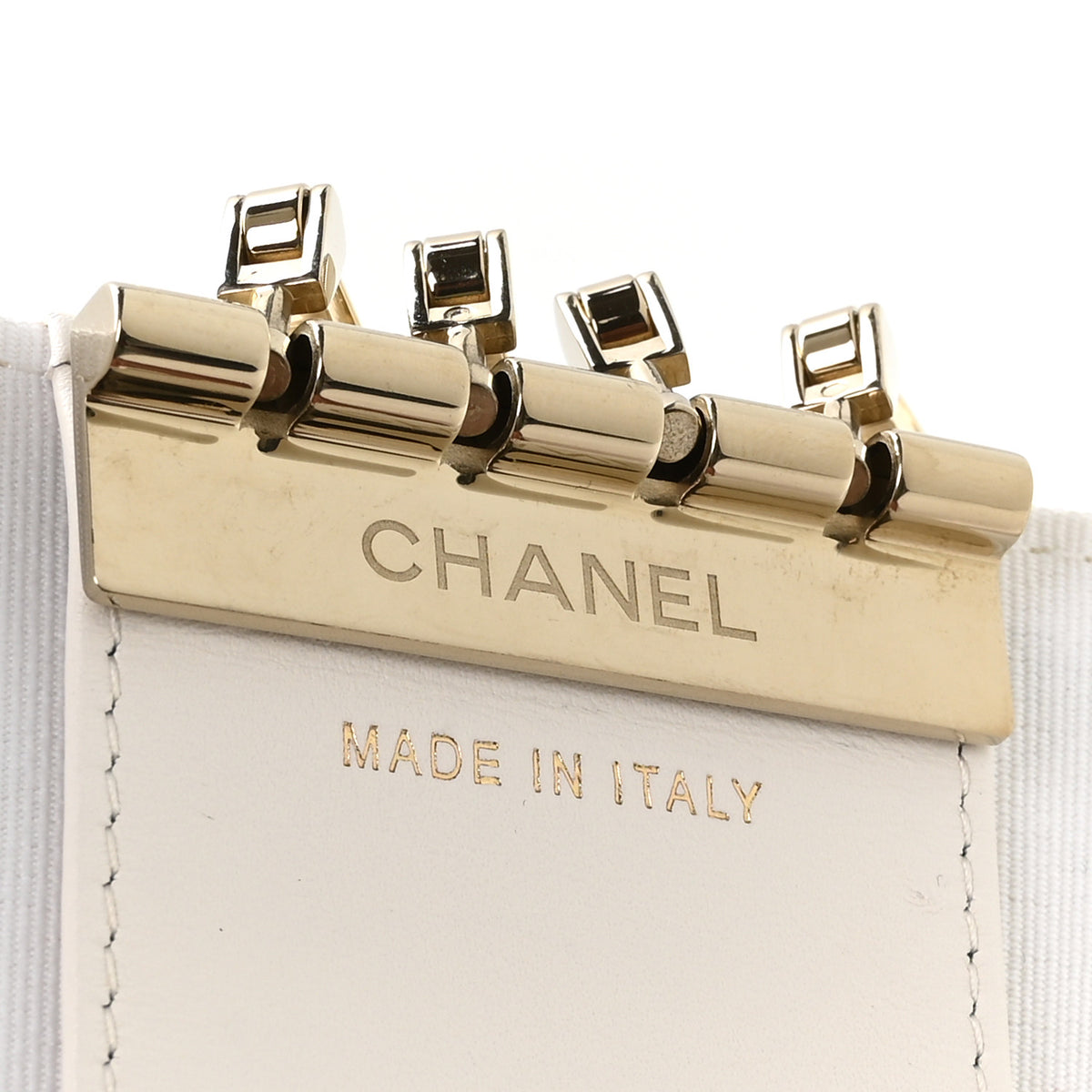 Chanel Caviar Quilted Classic 4 Key Holder Wallet White 7 of 9