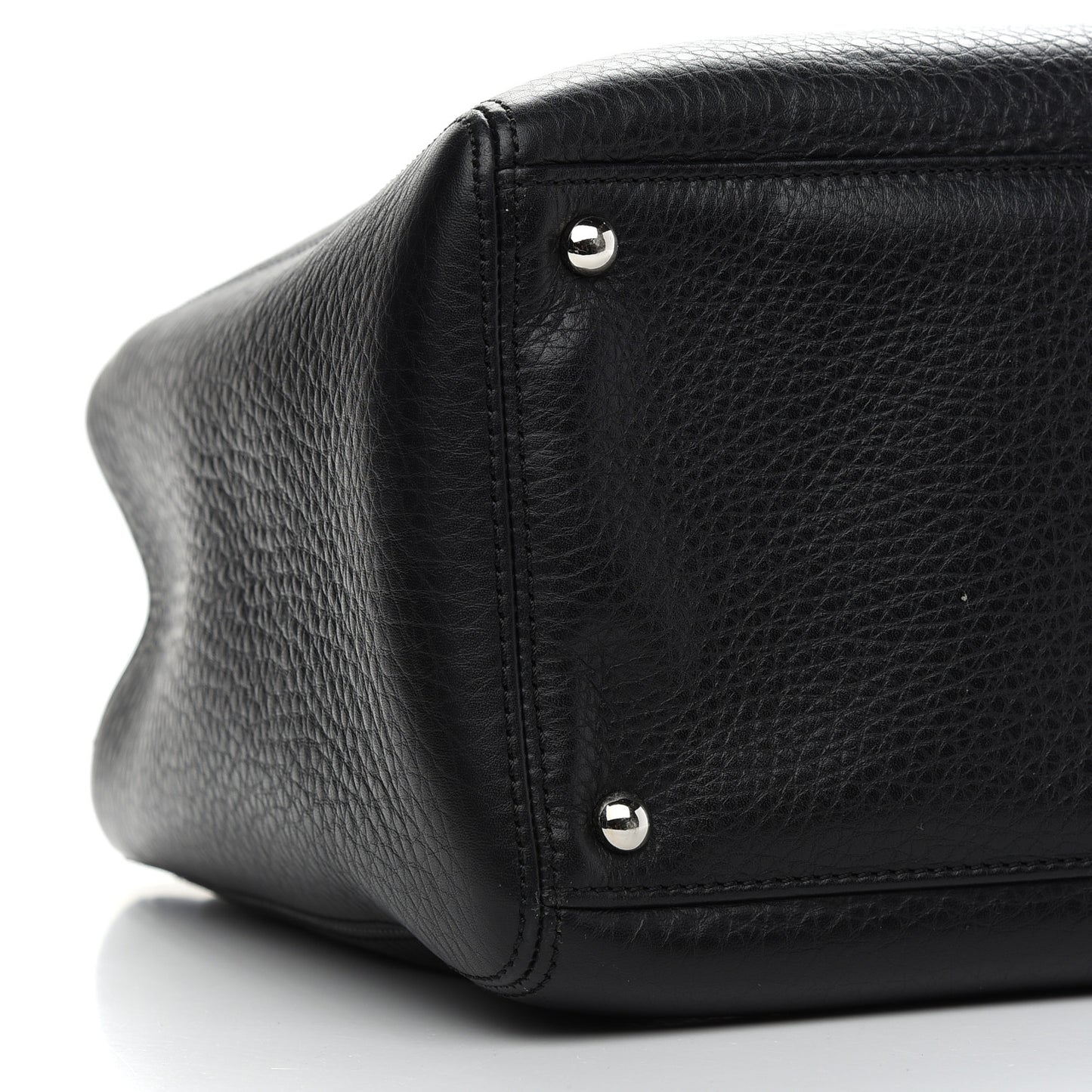 Calfskin Cerf Executive Shopper Tote Black