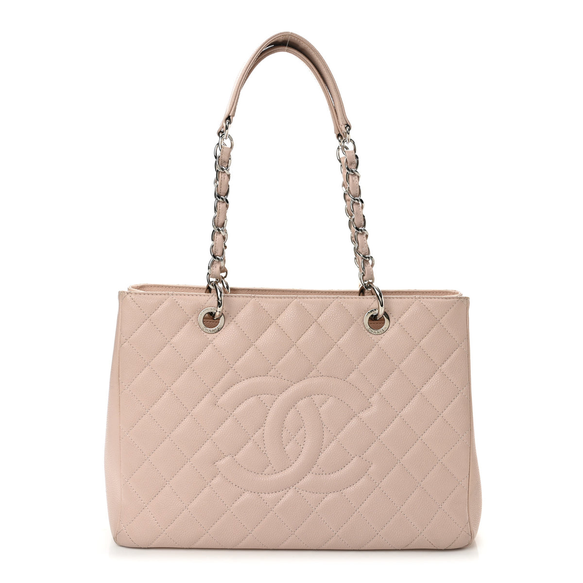 Caviar Quilted Grand Shopping Tote GST Light Pink