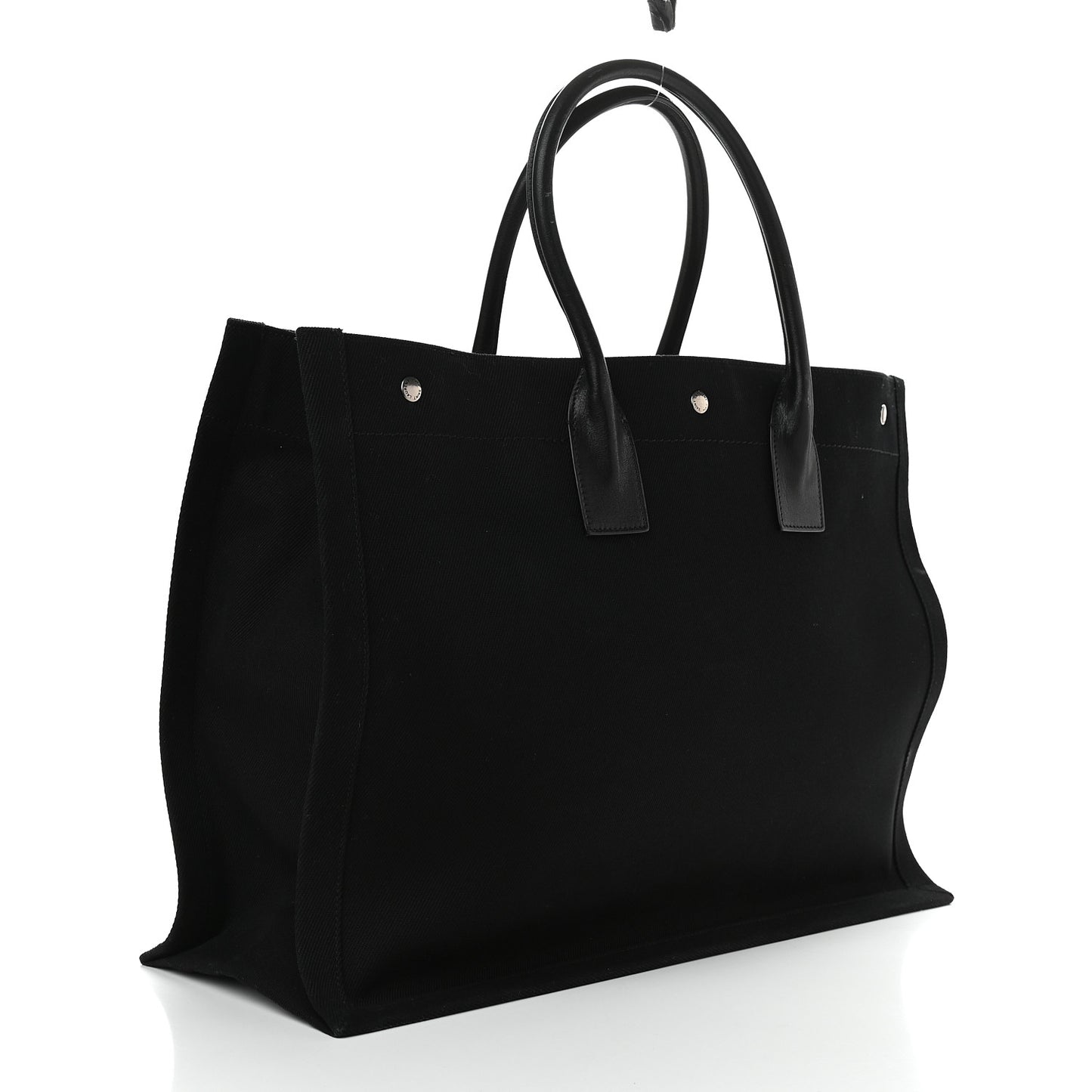 Linen Calfskin Rive Gauche Tote Black