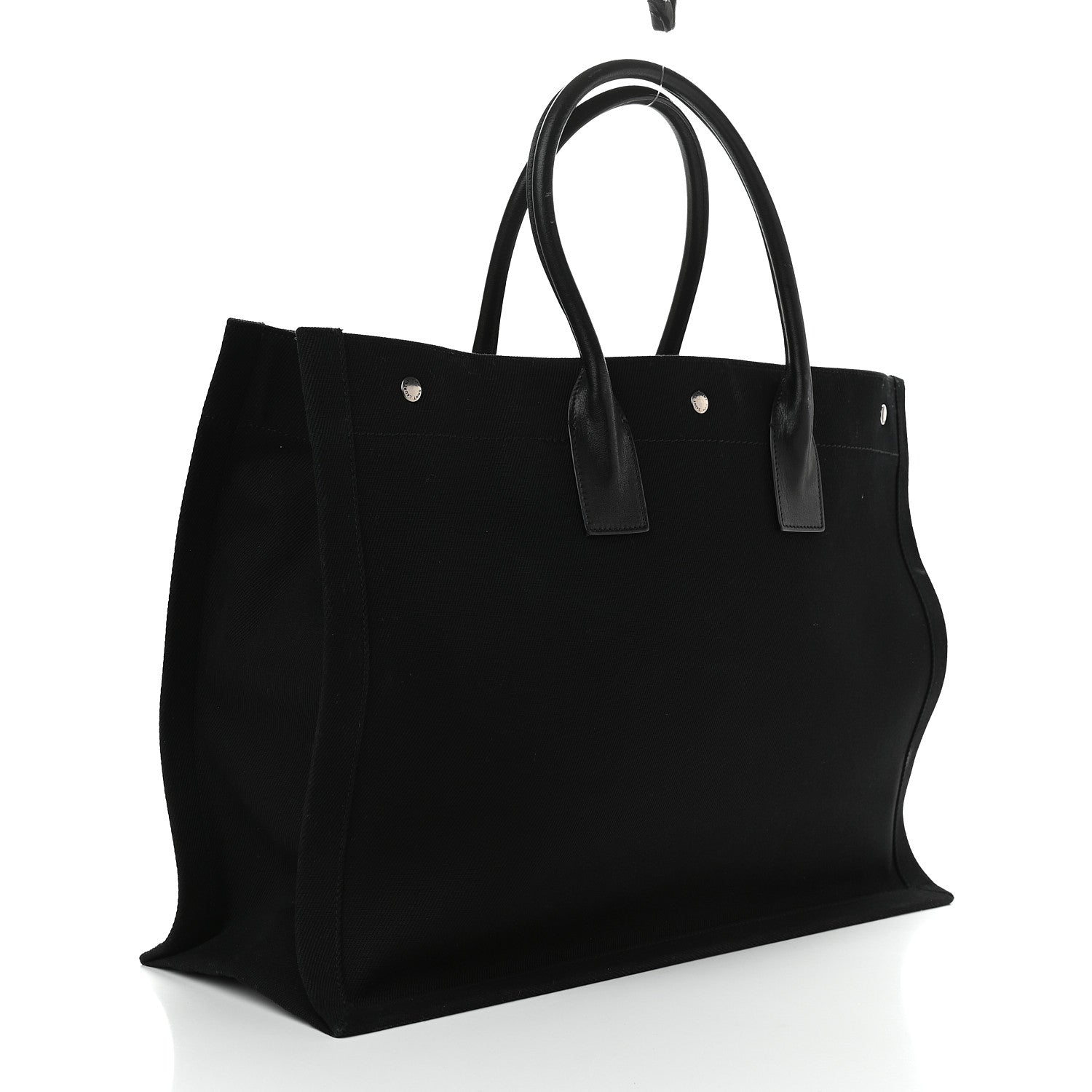 Saint Laurent Linen Calfskin Rive Gauche Tote Black 3 of 8