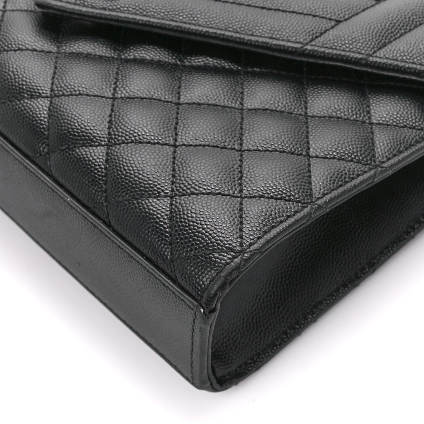 Grain De Poudre Textured Mixed Matelasse Triquilt Medium Monogram Monochrome Satchel Black