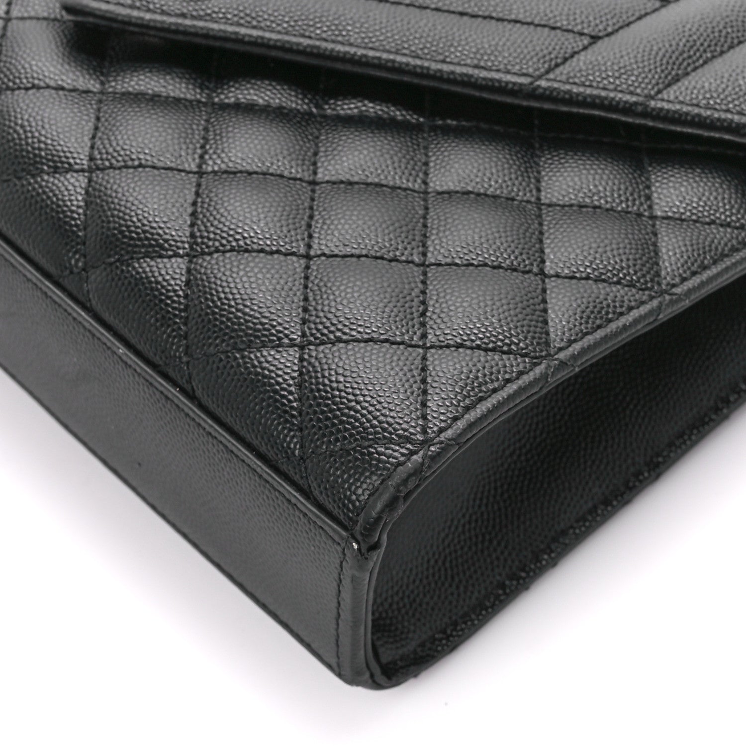 Saint Laurent Grain De Poudre Textured Mixed Matelasse Triquilt Medium Monogram Monochrome Satchel Black 11 of 13
