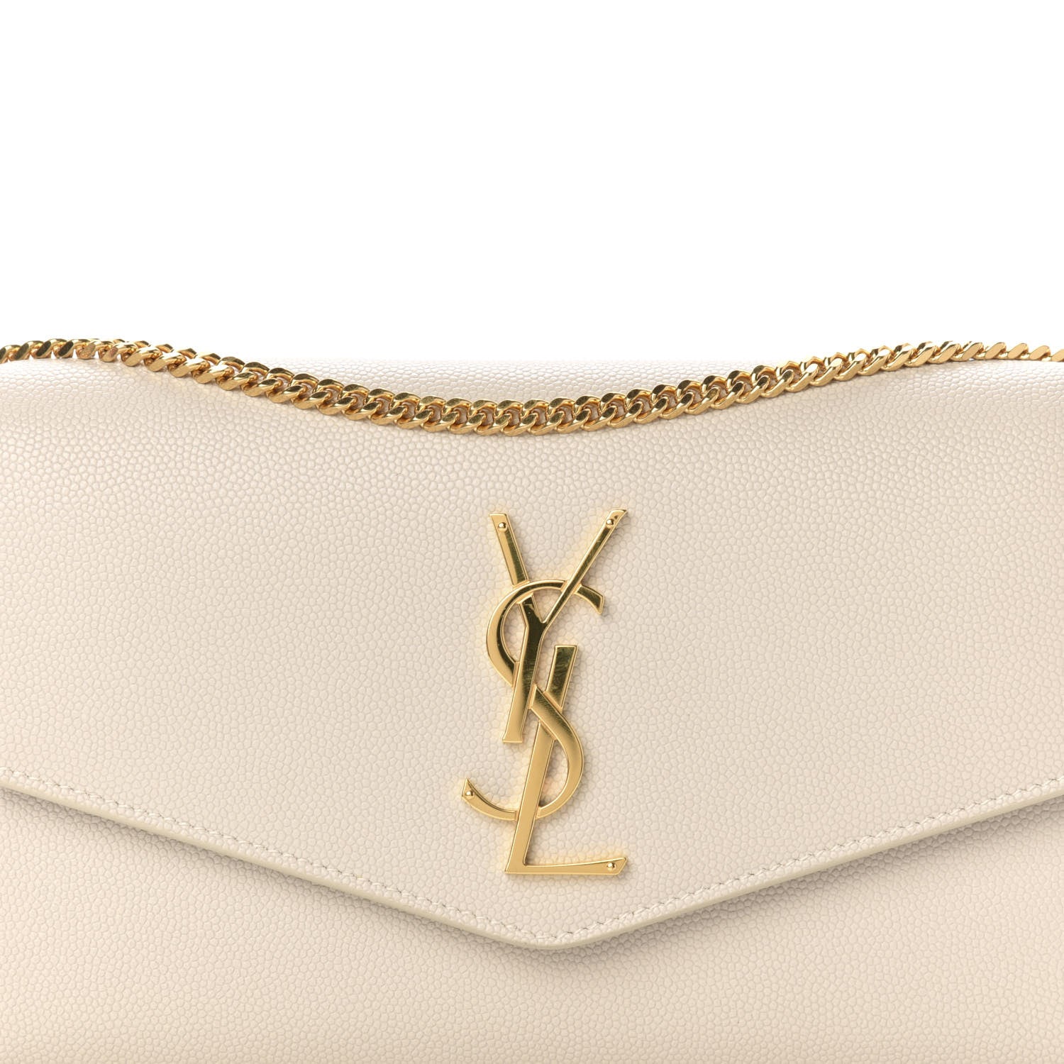 Saint Laurent Grain De Poudre Monogram Uptown Chain Wallet Dark Latte 14 of 15