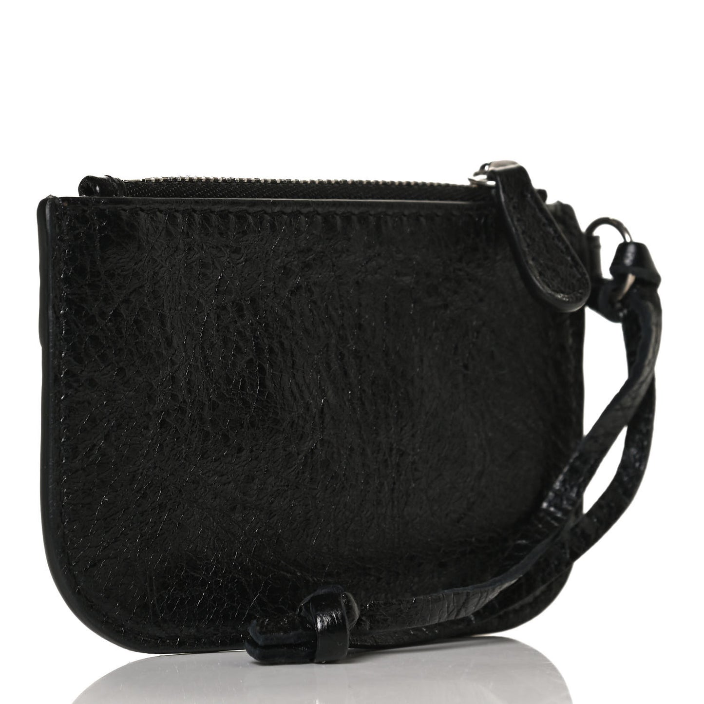 Agneau Giant 12 Silver Hardware Coin Purse Black