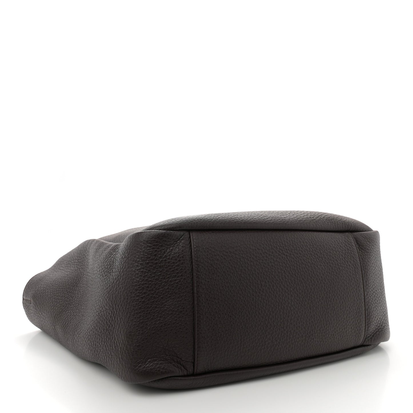 Grained Deerskin Bea Tote Marron Fonce