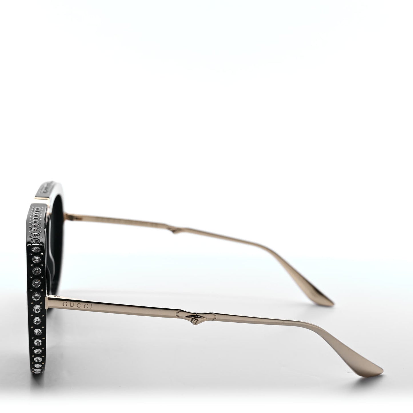 Acetate Crystal Foldable Aviator Sunglasses GG0307S Black