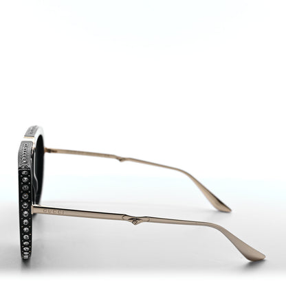Gucci Acetate Crystal Foldable Aviator Sunglasses GG0307S Black 3 of 9