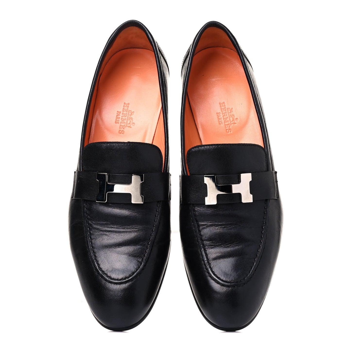 Goatskin Womens Paris Loafers 38.5 Black