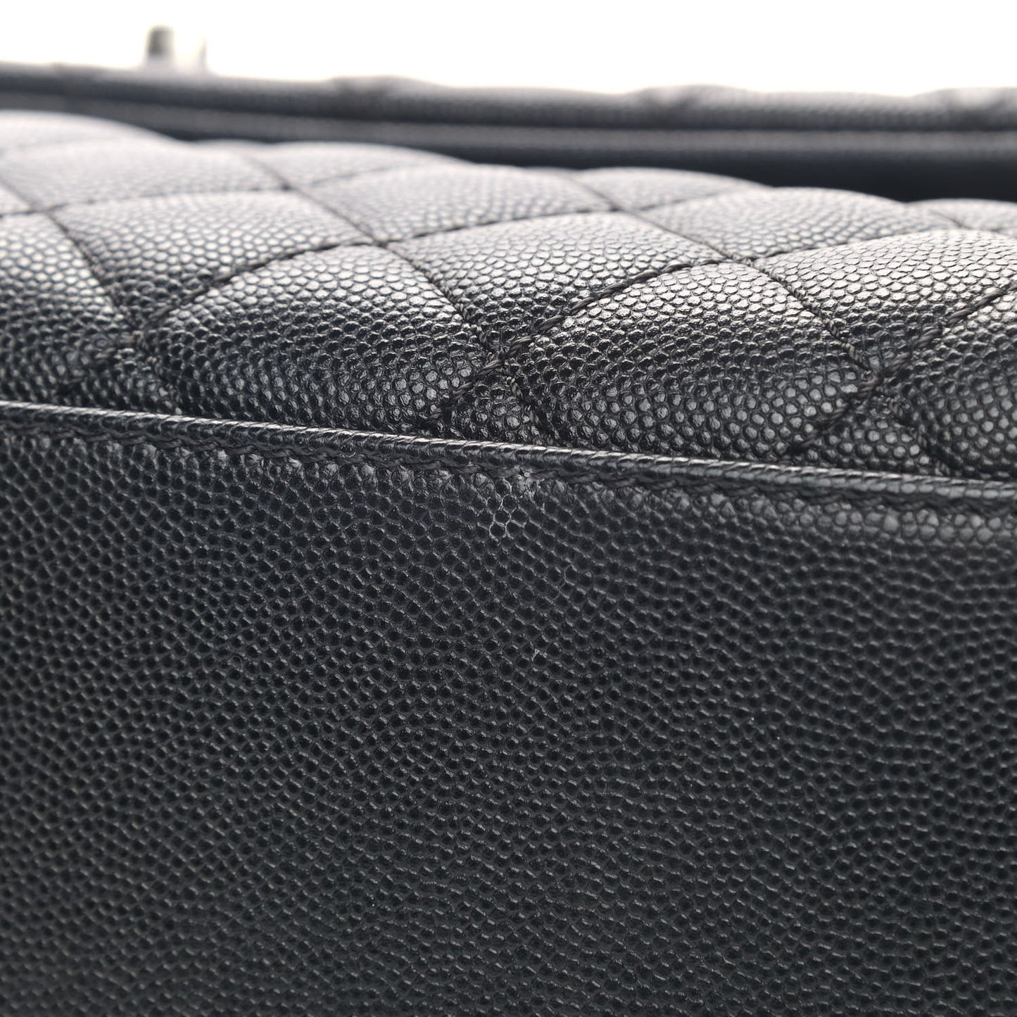 Caviar Lizard Quilted Medium Coco Handle Flap Black