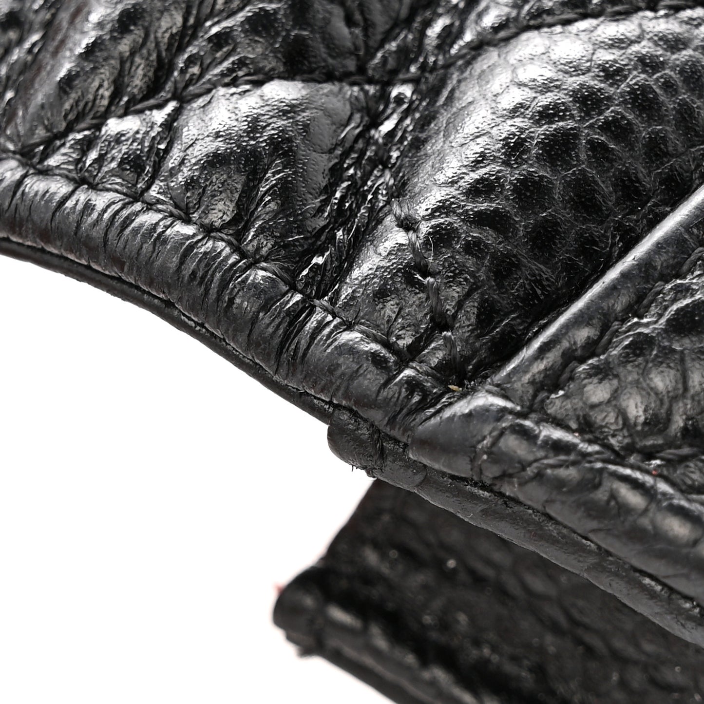 Caviar Quilted Flap Card Holder Wallet Black