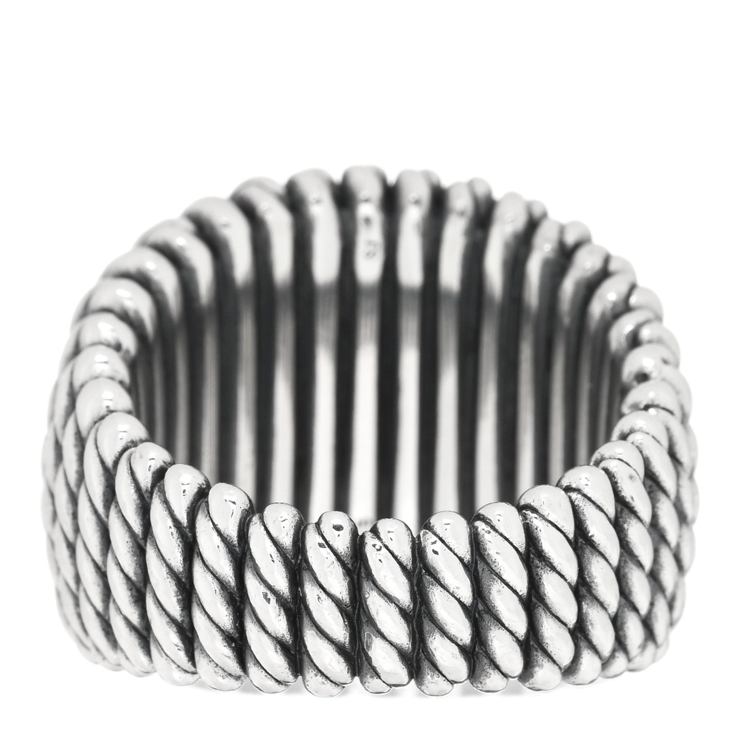 Darkened Sterling Silver Diamond Tempo Ring 54 7