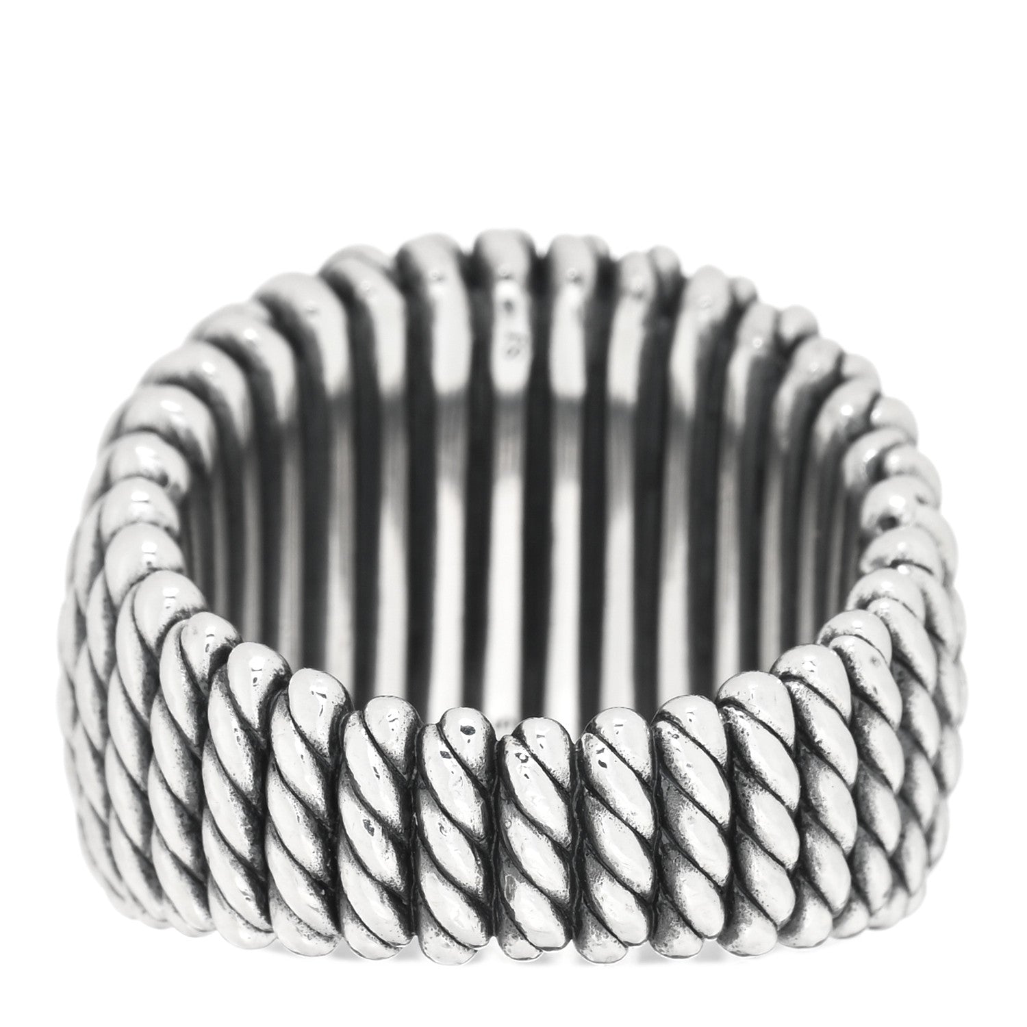 David Yurman Darkened Sterling Silver Diamond Tempo Ring 54 7 5 of 5