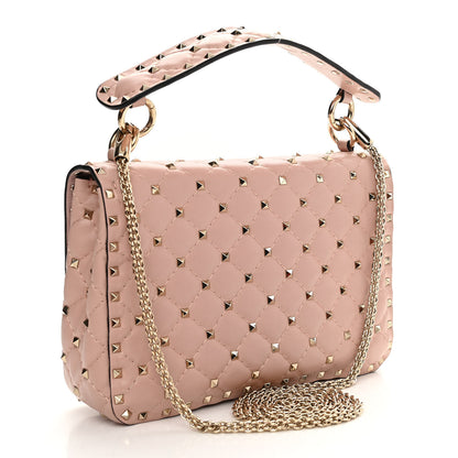 Valentino Garavani Lambskin Medium Rockstud Spike Shoulder Bag Poudre 3 of 15