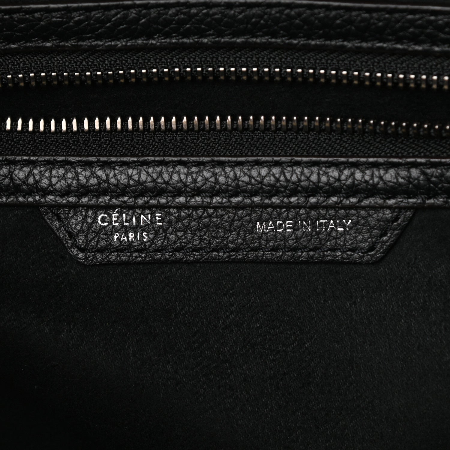 Celine Drummed Calfskin Mini Luggage Black 6 of 9
