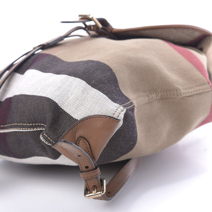 Burberry Overdyed Canvas Mega Check Medium Chiltern Backpack Tan 6 of 9