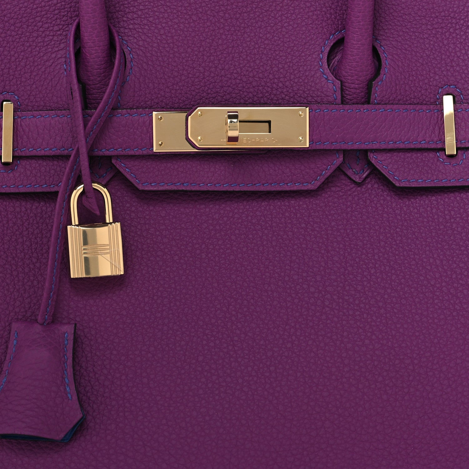 Hermes Togo Horseshoe Birkin 30 Anemone Bleu Electrique 8 of 12