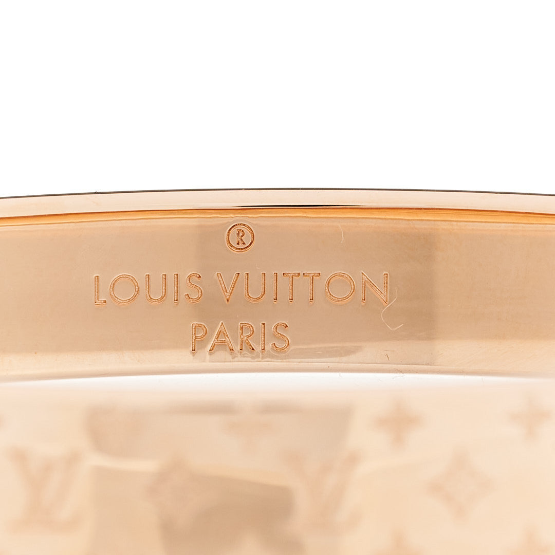 Louis Vuitton Brass Monogram Nanogram Cuff S Gold Pink 3 of 4