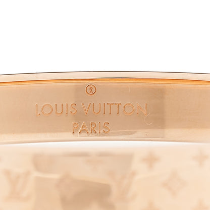 Louis Vuitton Brass Monogram Nanogram Cuff S Gold Pink 3 of 4