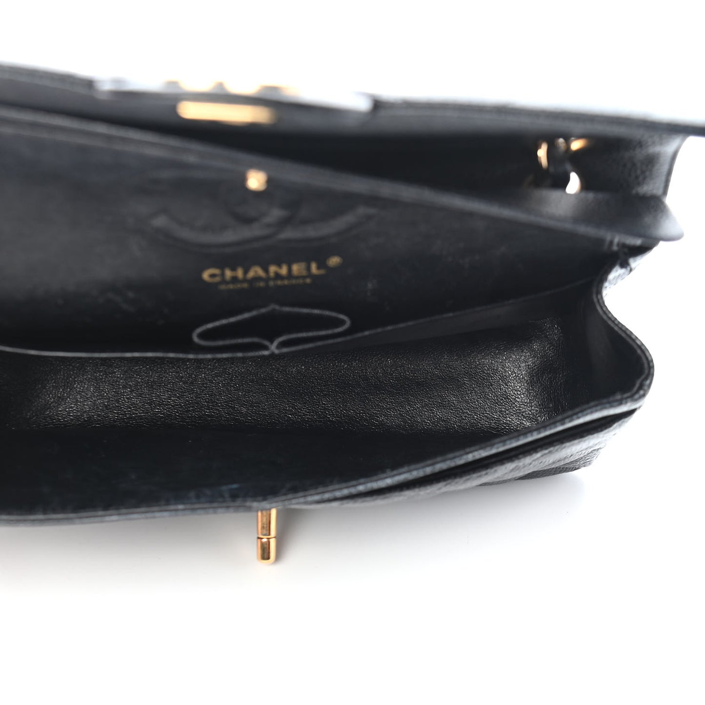 Caviar Quilted Small Double Flap Black