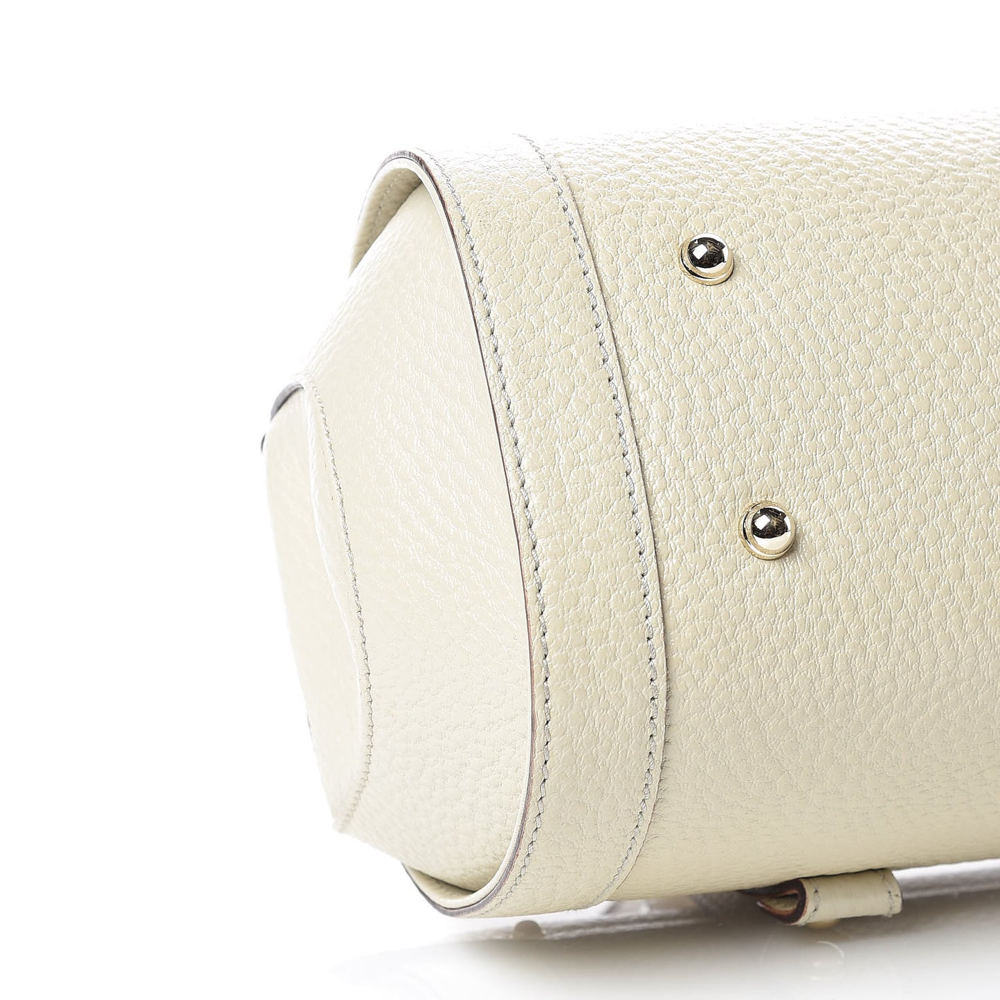 Calfskin Bamboo Bullet Satchel Ivory