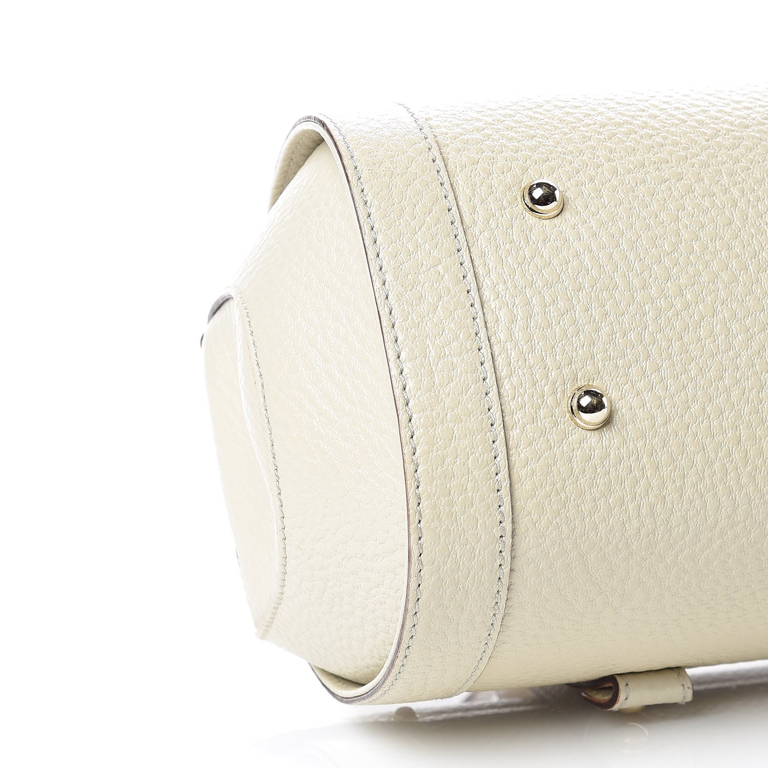 Gucci Calfskin Bamboo Bullet Satchel Ivory 8 of 9