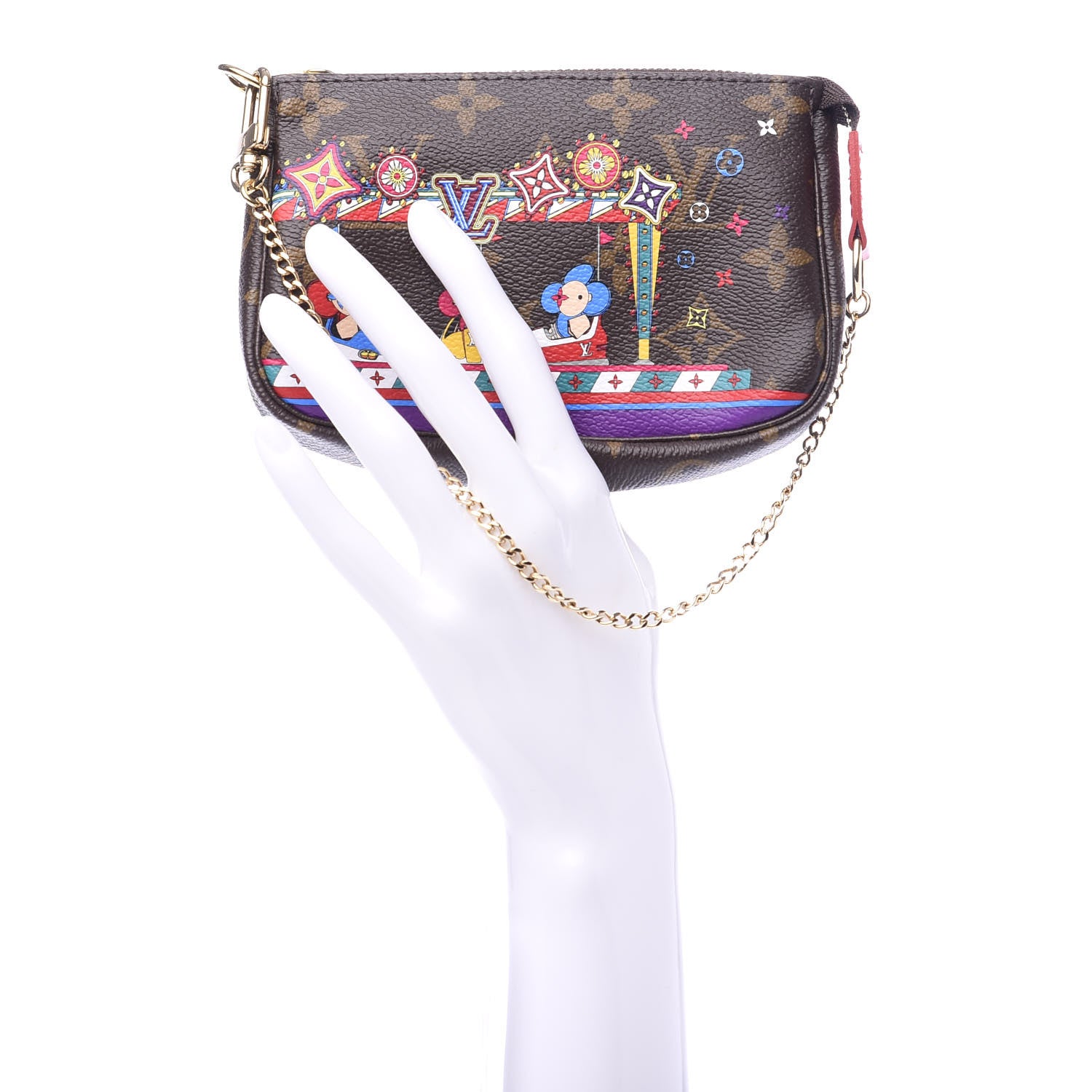 Louis Vuitton Monogram 2020 Christmas Animation Bumper Cars Mini Pochette Accessories Coquelicot 2 of 7