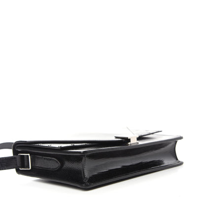 Saint Laurent Patent Calfskin Lizard Embossed Medium Margaux Shoulder Bag Black 4 of 10