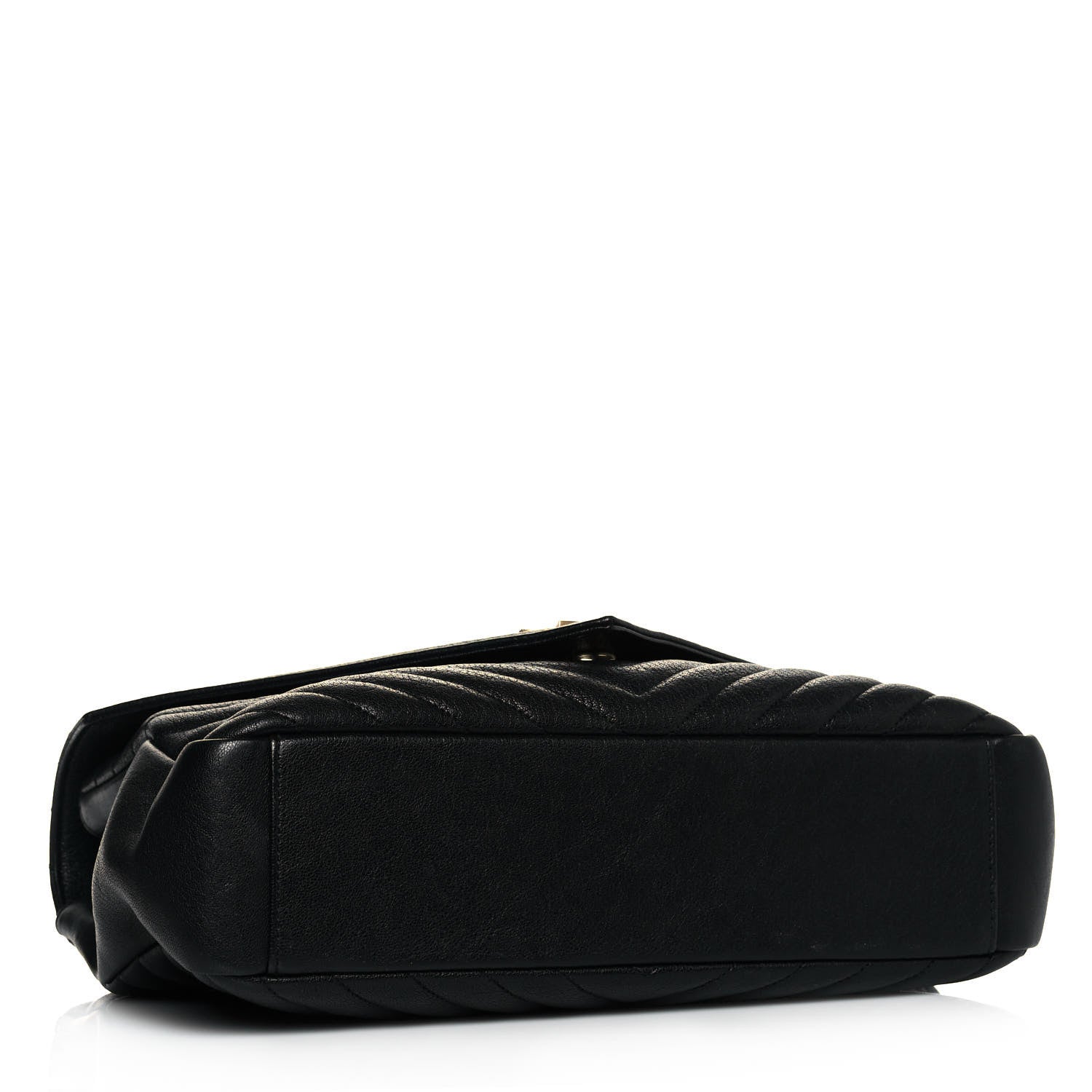 Saint Laurent Sheepskin Matelasse Chevron Monogram Large College Satchel Black 4 of 13