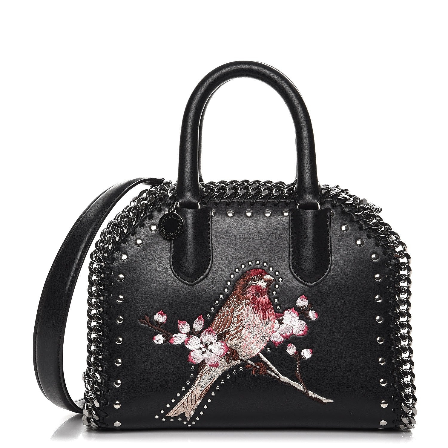 Stella McCartney Eco Alter Nappa Mini Falabella Box Bird Top Handle Bag Black 1 of 8