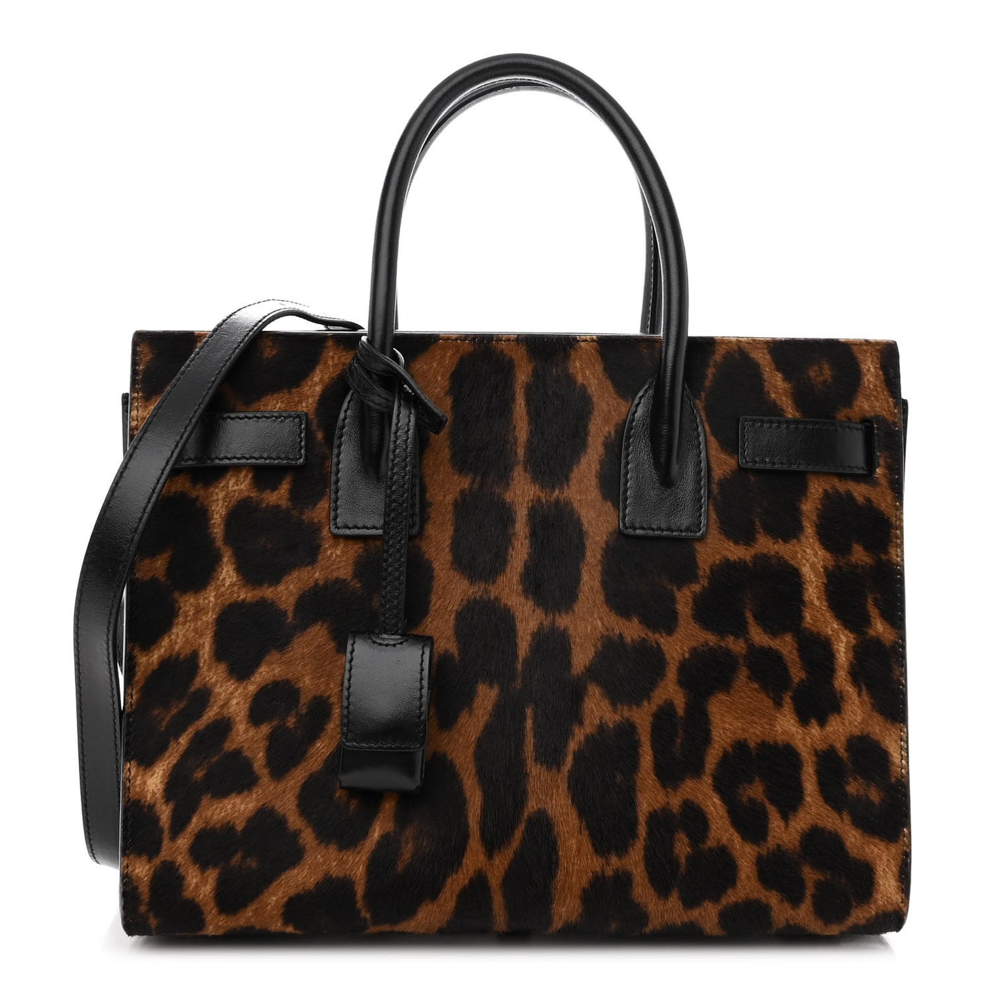 Pony Effect Calfskin Leopard Print Baby Supple Sac De Jour