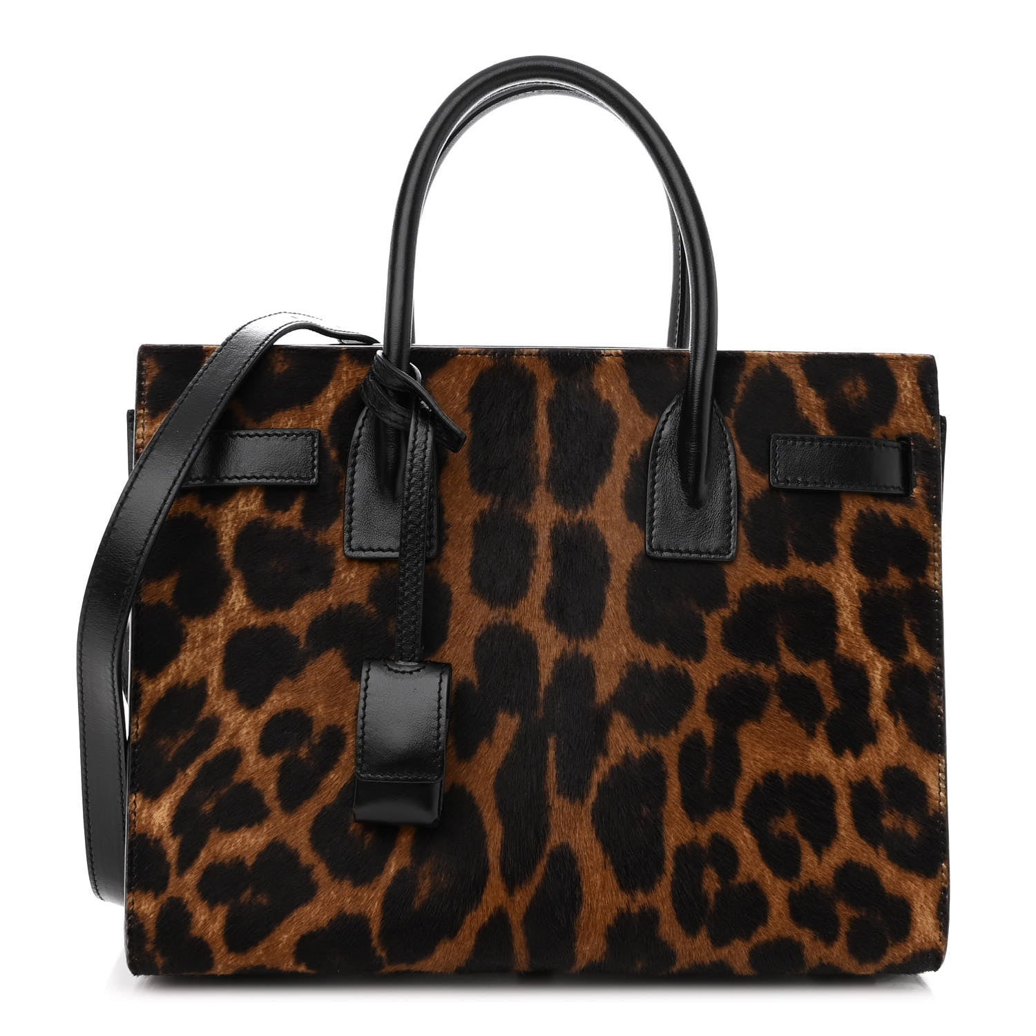 Saint Laurent Pony Effect Calfskin Leopard Print Baby Supple Sac De Jour 1 of 9