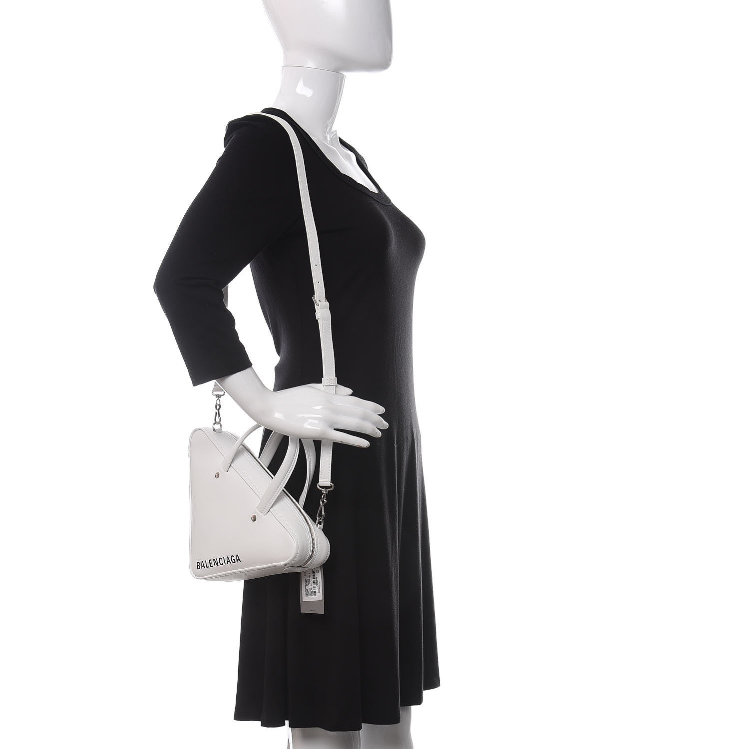 Balenciaga Calfskin XS Triangle Duffle White 2 of 12