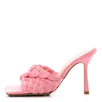 Bottega Veneta Raffia Twisted Intrecciato Stretch Mule Sandals 37 Blossom 1 of 9