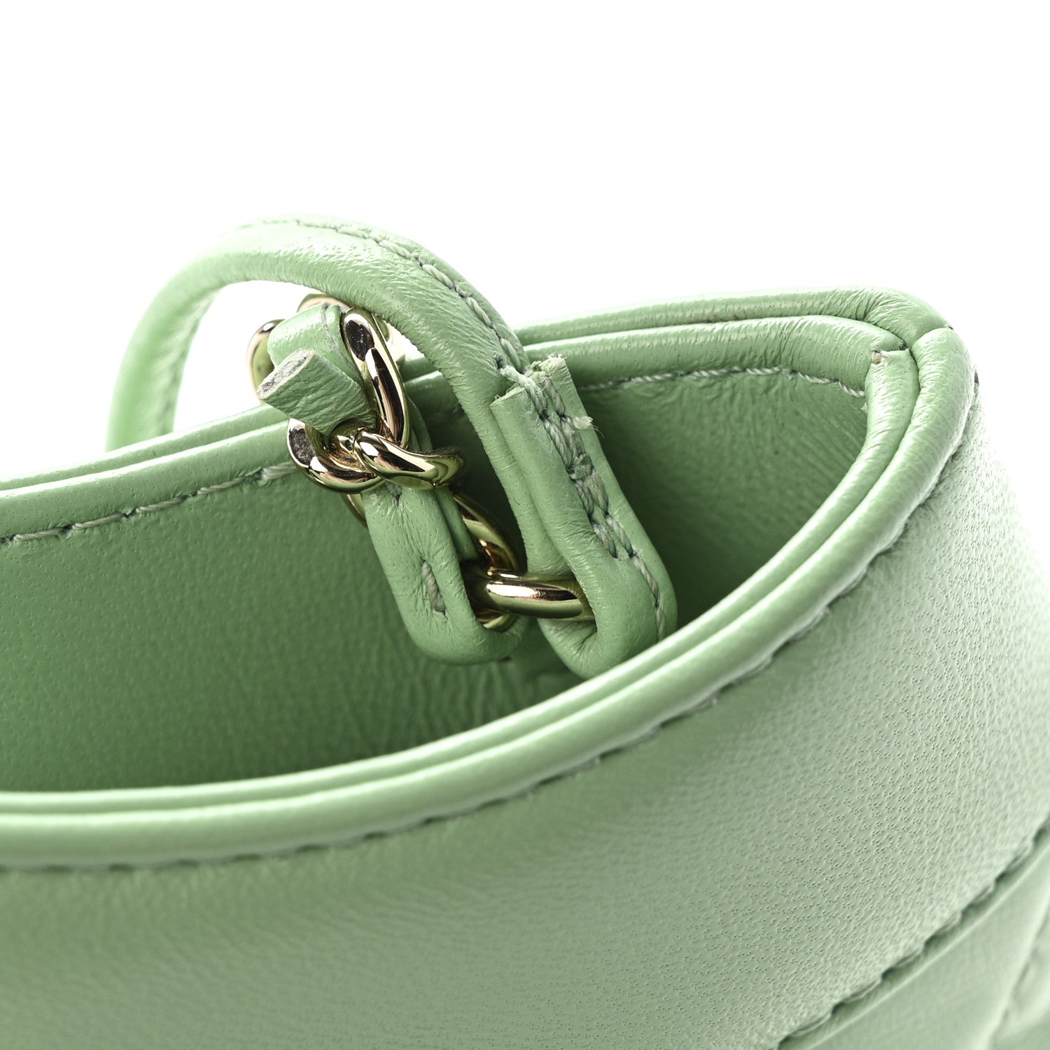 Chanel Shiny Lambskin Quilted Mini 31 Shopping Bag Light Green 12 of 14
